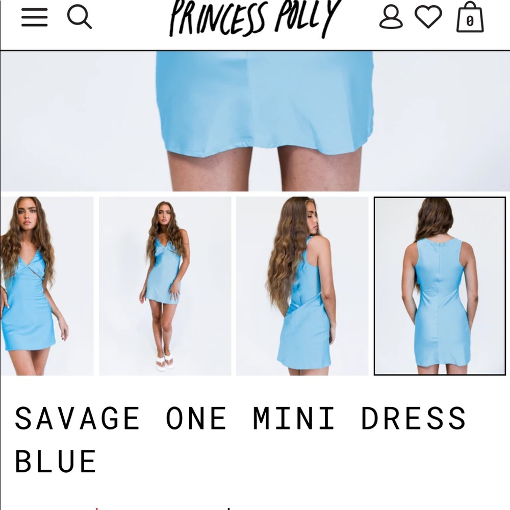 Princess Polly Savage One Mini Dress Blue NWOT - Picture 7 of 11